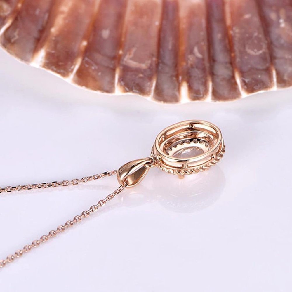 🔥 Circle Crystal Pure Oval Gems Dainty Pendant Necklaces for WomenEVGG1063 - Picture 3 of 5